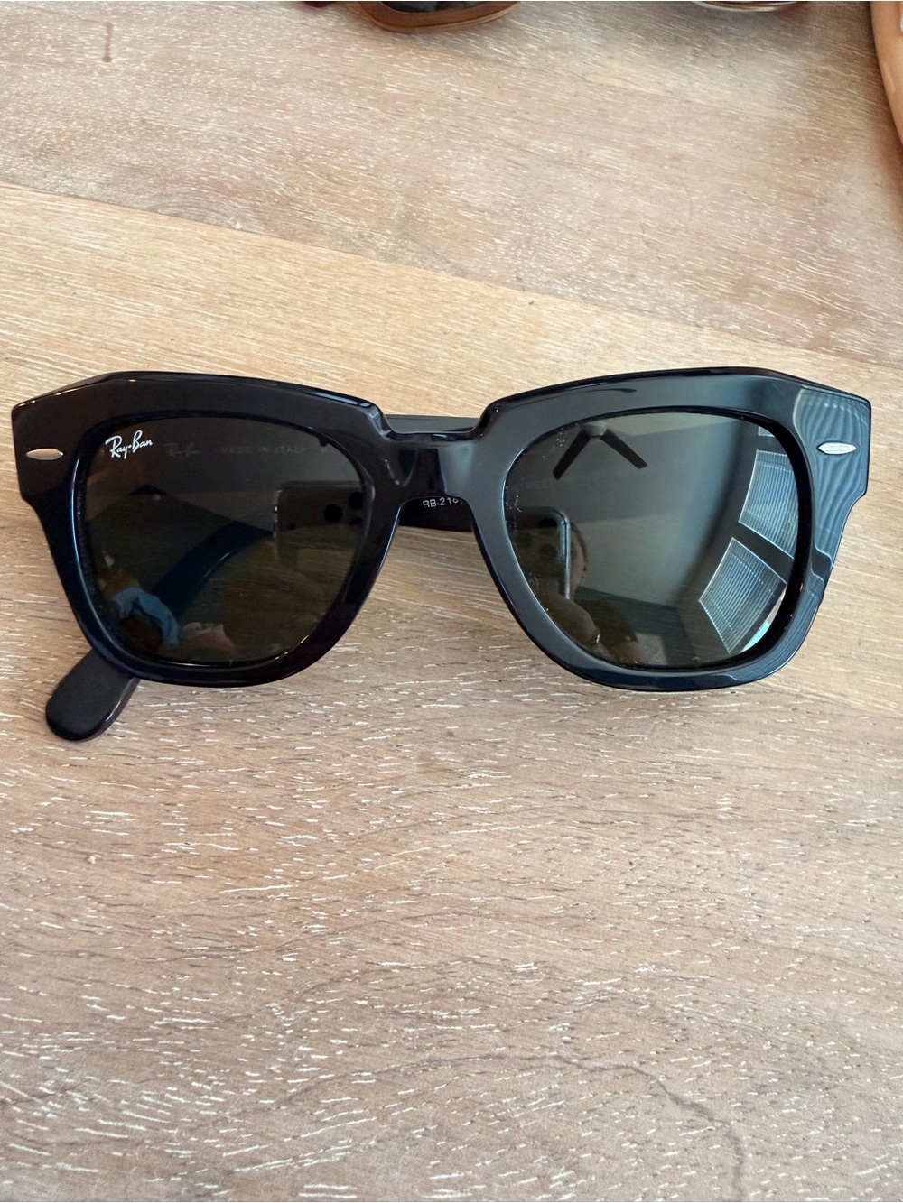 Ray-Ban Women’s Black Square Acetate Sunglasses "State Street"